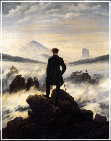 Le voyageur contemplant une mer de nuages , Caspar David Friedrich, 1818